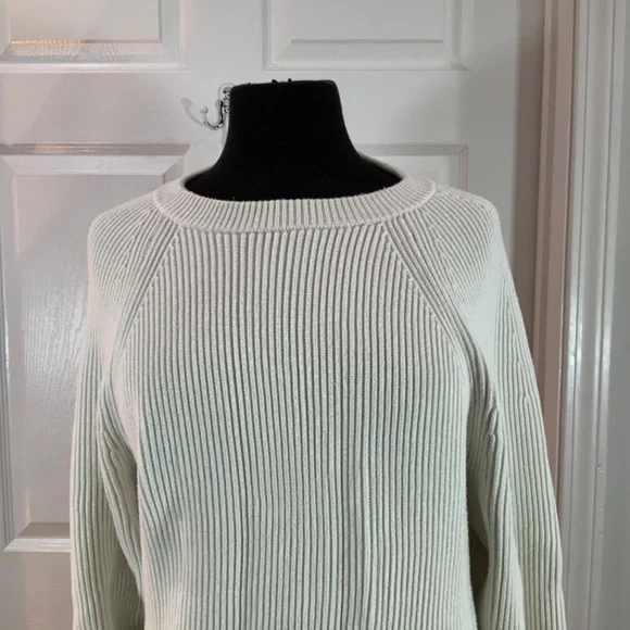 J. Crew White Crew Ribbed Knit Sweater Size XL - Picture 5 of 8